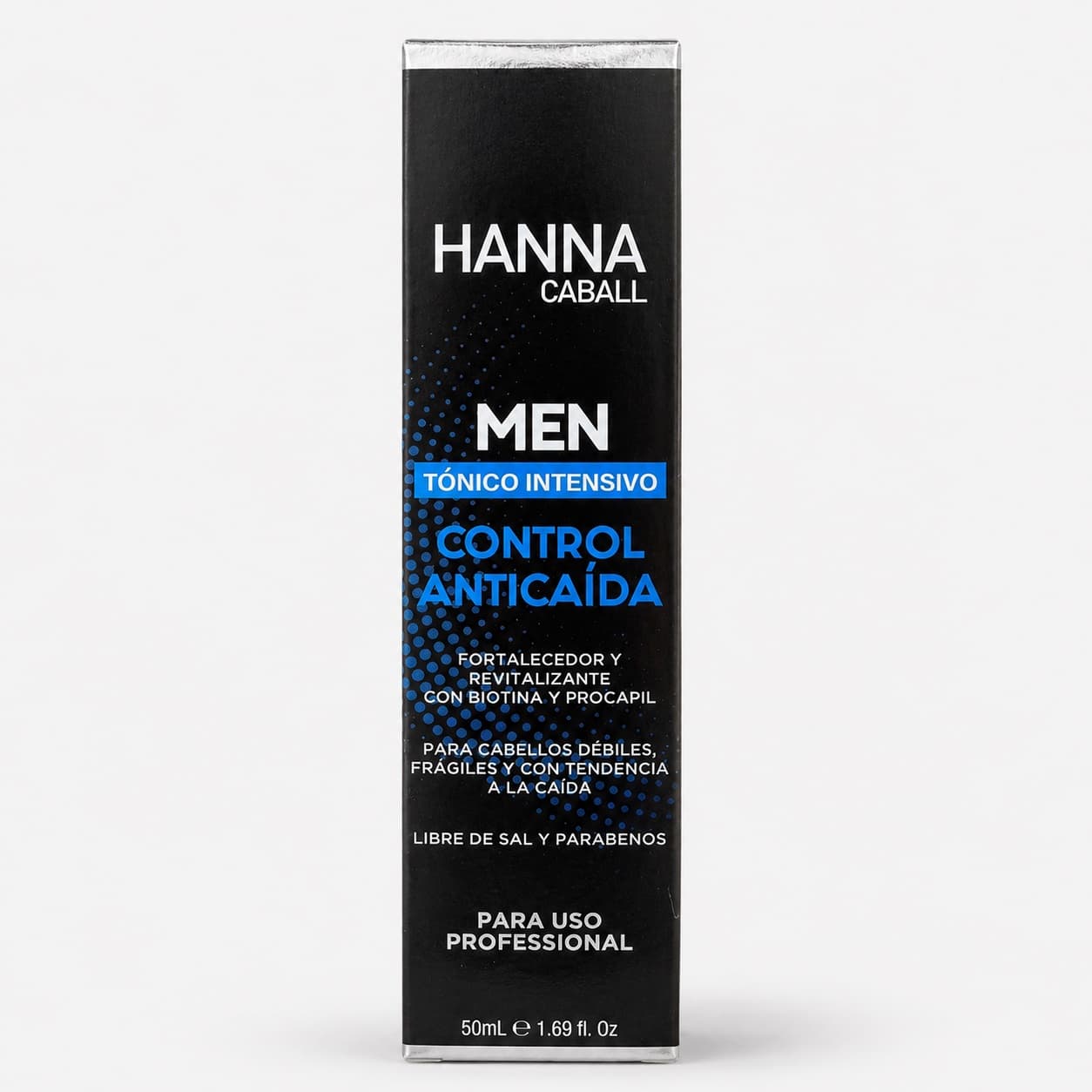 Caja negra del tónico intensivo Hanna Caball Men Control Anticaída de 50 ml