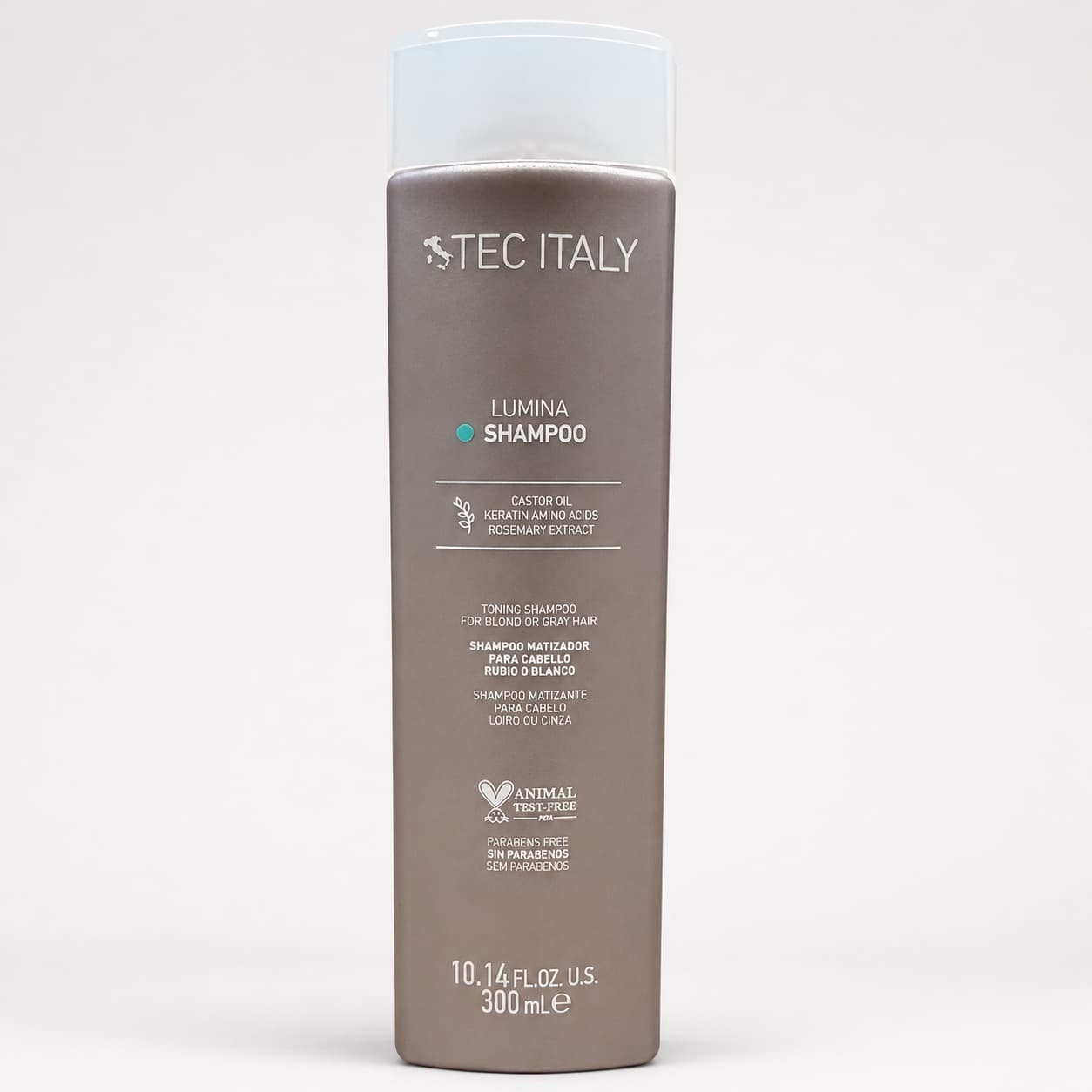 Botella lila de Tec Italy Lumina Shampoo 300 ml