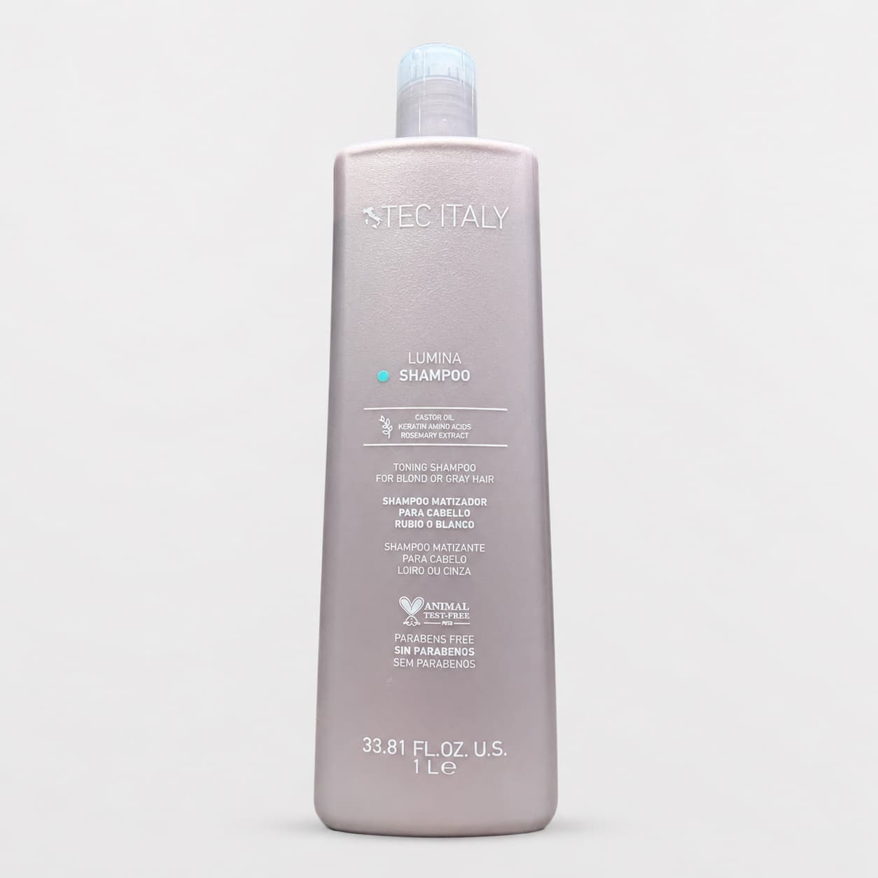 Botella rosada de Tec Italy Lumina Shampoo de 1 litro